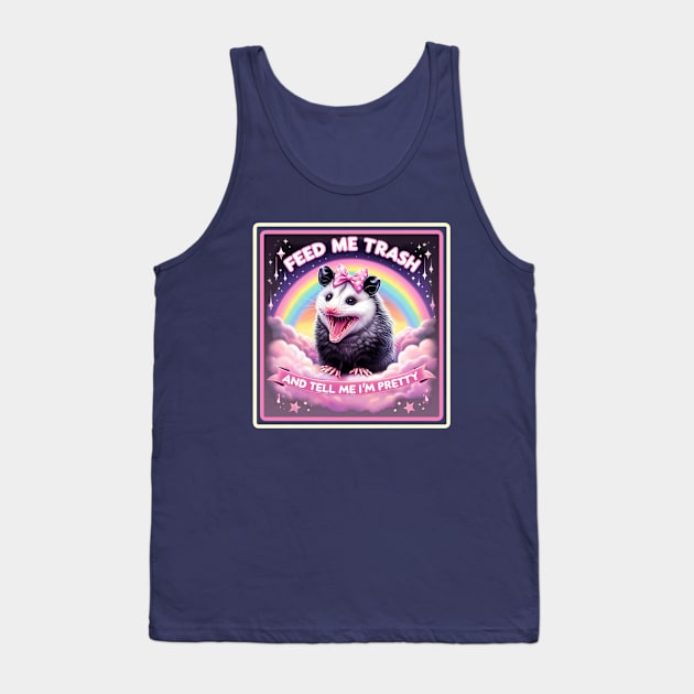 Pretty Trash Opossum Tank Top by liminalcandy